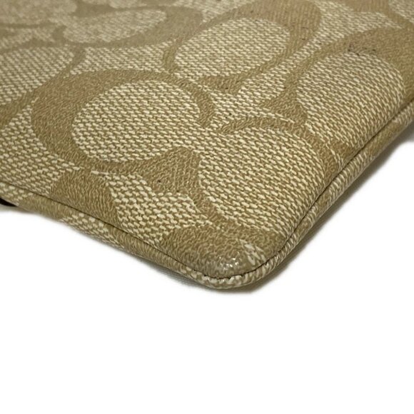 COACH Signature Beige White PVC Leather - Pouch - Picture 10 of 12